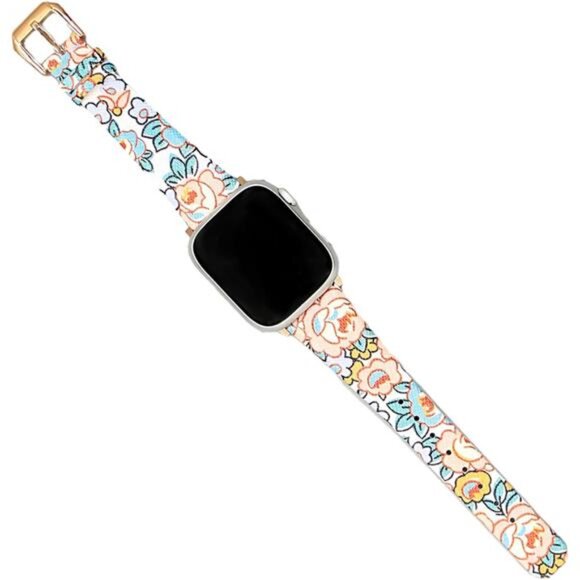 NEW Floral Leather Stylish Apple Watch Band - Picture 2 of 4